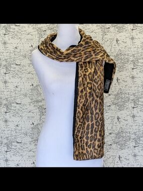 Vintage Bergdorf Goodman On The Plaza Leopard Faux Fur Stole Scarf Luxury